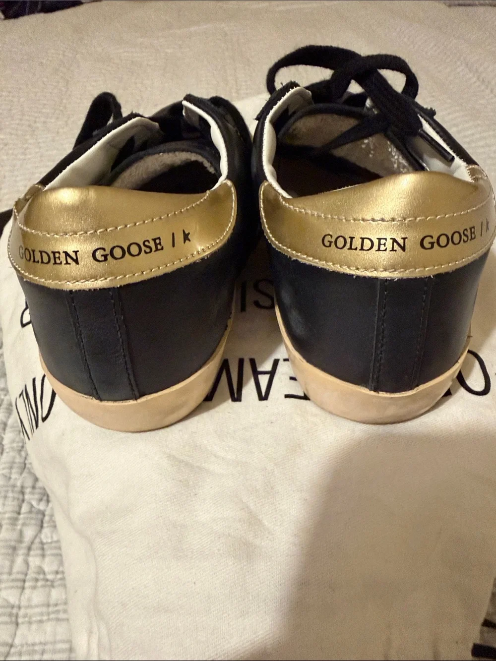 Golden Goose Black Leather Espadrille-Style Sneakers with Pearl Star Private Edi